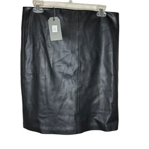 All Saints Kunstlederrock Damen Größe 10 Schwarz Bleistift Sicht Reißverschluss Lucille - Bild 1 von 10