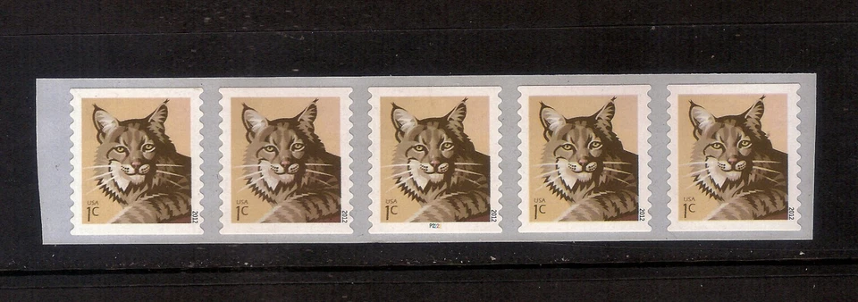 US STAMP 4672 1c Bobcat - Coil  PNC 5 Mint NH  self adhesive PL# P2222 FREE SHIP - Image 1 of 1