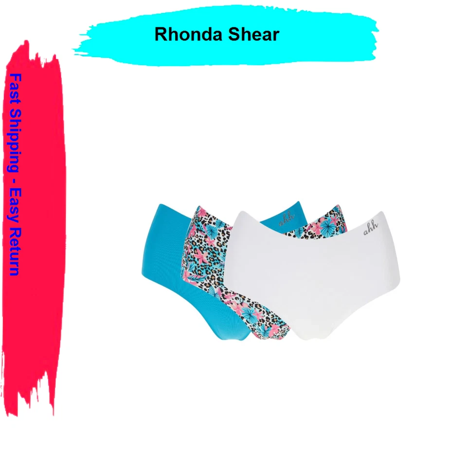 Paquete de 3 calzoncillos corporales Rhonda Shear "Infinity Edge" para mujer, blanco/azul/bosque, 1X Foto 1 de 1