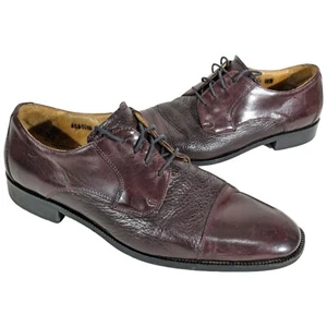 Pronto Uomo Firenze Mens Size 11 M Cordovan Leather Cap Toe Italian Oxford Shoes - Picture 1 of 20