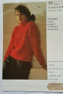 Jaeger 5997 Ladies All over Cable Sweater Knitting Pattern - VGC - Picture 1 of 3