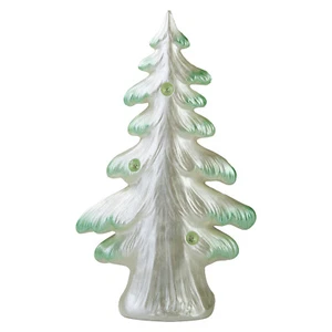 Handmade Ceramic LED Lighted Christmas Tree- Mint Color - 8" Tall- Brand New - Picture 1 of 3