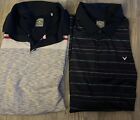 Callaway Opti-Dri Mens Xl Dark Blue Short Sleeve Golf Polo Shirt Lot Of 2