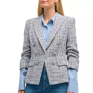 Giacca blazer Veronica Barba RYLAND DICKEY BLU MULTI taglia 6 - Foto 1 di 14