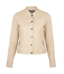 Chaqueta de mezclilla cosida naranja albaricoque pálido para mujer [CT277] REINO UNIDO 12 EU 38 - Imagen 1 de 2