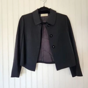 MANTU schwarze klassische Wolle Seide Mischung Made in Italy Cropped Jacke 36/6 - Bild 1 von 7