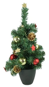 Weihnachtsbaum Tannenbaum im Topf mit 10 LEDs 40 cm Weihnachtsdeko für innen - Bild 1 von 4