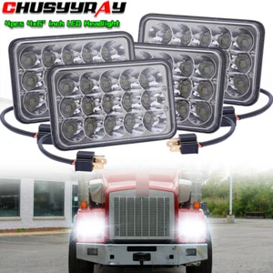 For Kenworth W900 T800 Peterbilt 357 379 378 4pcs 4x6in LED Headlights Hi/Lo DRL - Picture 1 of 12