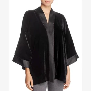 Chaqueta Sam Edelman Para Mujer S Negra Terciopelo Fumar Envoltura Trasera Encaje Boho Hippie - Imagen 1 de 12