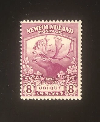 Stamps Newfoundland: Sc121  8c magenta Ubique of Caribou Mint Issue, see detail. - Image 1 of 4