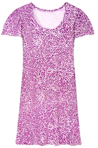 Women's Dress - Purple Printed Dress - T-shirt Dress - Large - Jersey Cotton - Picture 1 of 3
