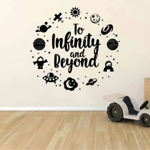 Space Planets To Infinity and Beyond Vinyl Wall Art Sticker for Home Room Decals - Picture 1 of 4