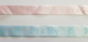 Baby Shower Ribbon 25mm Gift Wrap It's a boy / girl by may arts - 2 metres - Picture 1 of 5