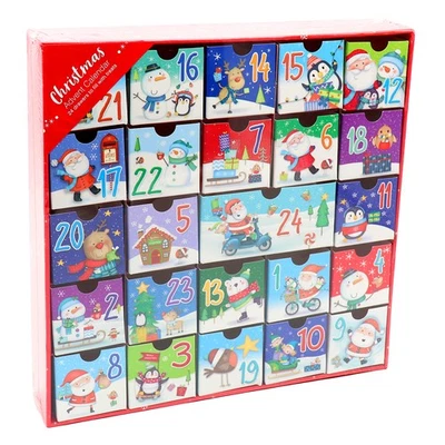 Christmas Countdown Advent Calendar Box w 24 Drawers Xmas Kids Gift Home Décor - Image 1 of 2