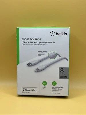 Belkin Fast Charge Braided USB-C to Apple-Lightning Charging Data Sync Cable - Image 1 of 2