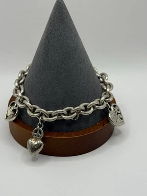 ✨ Brighton “Peace & Love” Heart Charm Bracelet ✨ - Image 1 of 3