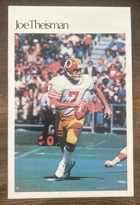 Vintage 1980s NFL Redskins Joe Theisman Mini Poster 32 of 50 Football Card - Picture 1 of 2
