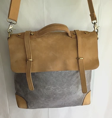 Anthropology Jesslyn Blake Women Messenger Bag Shoulder Bag Canvas Metallic - Image 1 of 4