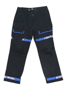 Pantalones de Colección Y2K Marithe Francois Girbaud M+FG Negro Azul Sueltos Cinta Transbordador 38 - Imagen 1 de 10