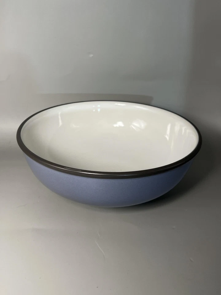 Pfaltzgraff Mystic Blue Stoneware Serving Bowl Brown Rim Salad Soup Cereal - Image 1 of 4