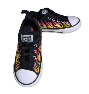 Converse Chuck Taylor All Star Flames Negro Amarillo Naranja 766302F Niños Talla 8  - Imagen 1 de 7