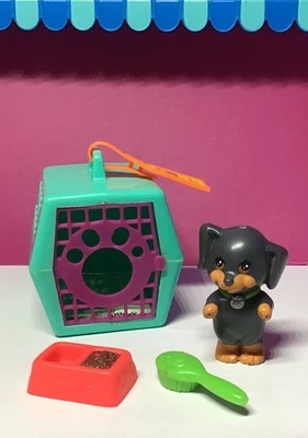 Vtg 1993 Kenner Tonka Littlest Pet Shop Ready to Go Perky Rottweiler Puppy Set - Image 1 of 4
