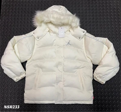 SUPREME x NIKE AIR JORDAN PUFFER JACKET SAIL WHITE FW24 HF0828-133 SIZE MEDIUM - Image 1 of 4