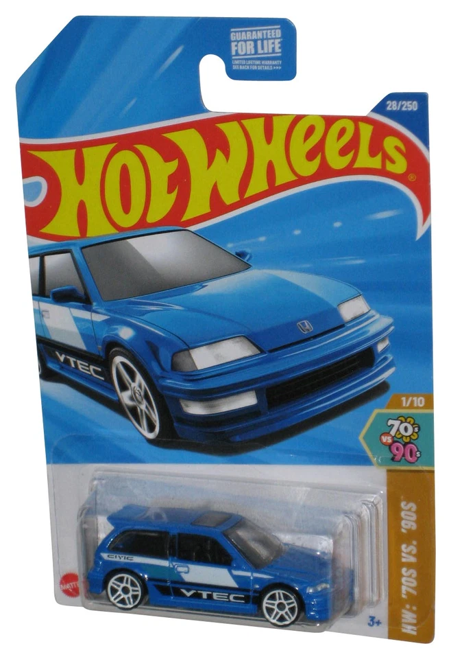 Hot Wheels Hw 70s Vs. 90s 1/10 (2024) Blu '90 Honda Civic Ef Toy Auto 28/250 - Immagine 1 di 1