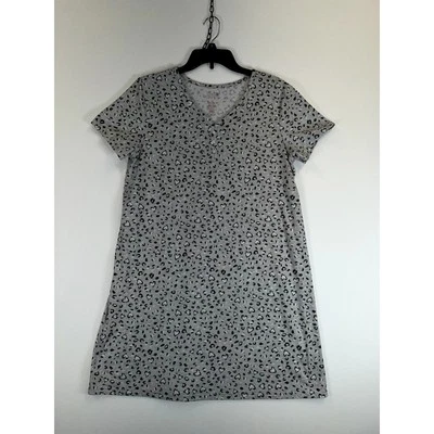 Croft & Barrow Nightgown Women’s Medium Gray Short Sleeve Polyester Blend  - Image 1 of 4