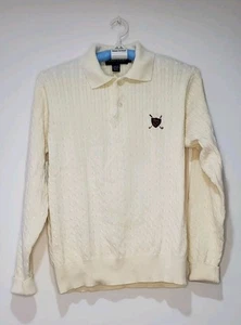 Vintage 90er Polo Ralph Lauren Polo Golf Zopfmuster Langarm Polo Pullover Medium  - Bild 1 von 16