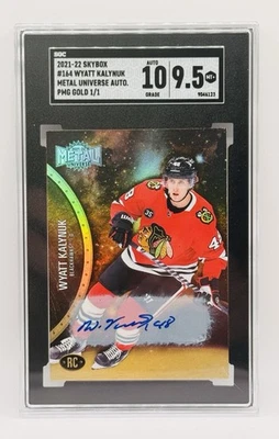 2021-22 Metal Universe PMG Autograph Gold 1/1 Wyatt Kalynuk RC SGC 9.5 w/10 Auto - Image 1 of 4
