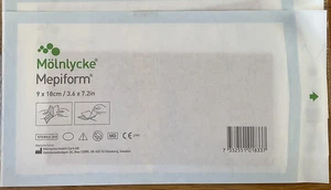 MEPIFORM SILIKON NARBE - KELOIDVERBAND - MOLNLYCKE - 9 X 18 CM X 1 VERBAND - Bild 1 von 3