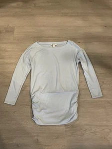 White House Black Market Size XS Light Blue Boat Neck Sweater Ruched Sides - Picture 1 of 4