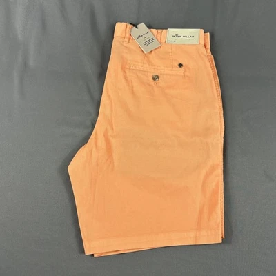 Pantalones cortos de golf Peter Millar Crown Bedford 34 x 8,5 néctar naranja algodón precio de venta sugerido por el fabricante 115 USD Foto 1 de 4