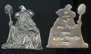 1.58oz Small Wizard Malicar The Damned All-Chips  Barrely Living 999 Fine Silver - Picture 1 of 4