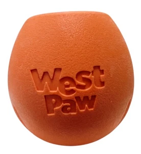 West Paw Rumbl Scatter Feeding Treat Dispensing Dog Toy Puzzle in Tangerine Oran - Picture 1 of 2