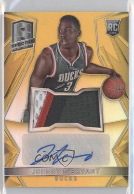 2014-15 Panini Spectra Jersey Gold Prizm /10 Johnny O'Bryant #118 Rookie Auto RC - Image 1 of 2