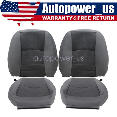 For 2015 2016 Dodge Ram 1500 2500 3500 Driver + Passenger Cloth Seat Cover Gray — 第 1/4 张图片