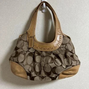 Bolso de Mano Signature COACH Beige Envío Gratis desde Japón Buen Estado - Imagen 1 de 4