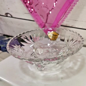 Vintage Anchor Hocking Early American Cut Glass Footed Clear Candy Dish 7" - Picture 1 of 8
