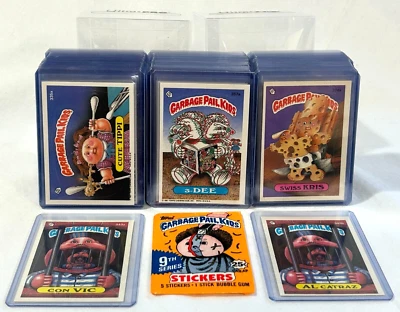 1987 Topps Garbage Pail Kids 9th Series 9 OS9 MINT 88 Card Set in NEW TOPLOADERS - Image 1 of 4