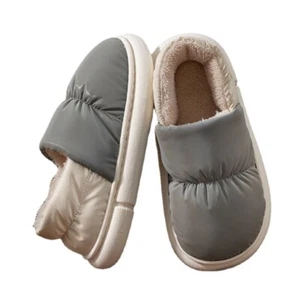 Unisex Waterproof Fluffy Fleece Lined Slippers Winter Warm House Shoes Home Soft - Picture 1 of 17
