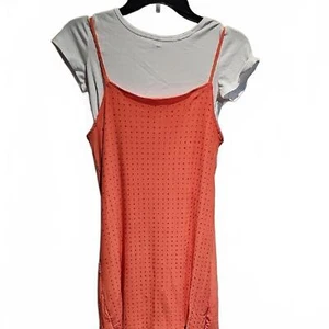 Casual Coral Sparkle Overlay With  White Shirt  Dress [COPY] - Picture 1 of 8
