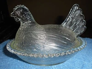 Vintage INDIANA Glass Hen on Nest Covered Candy Dish Chicken Centerpiece Bowl - Picture 1 of 12