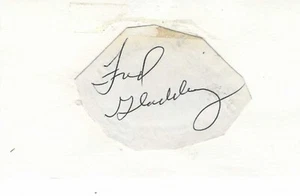 SIGNED 3x5 INDEX CARD OF FRED GLADDING (DECEASED 2015)! GREAT AUTOGRAPH! - Picture 1 of 1