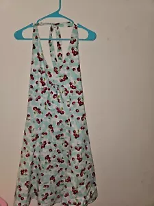 Rave Stretch Size medium Blue dress with cherries 🍒 y2k style - Picture 1 of 5