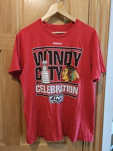 NHL Chicago Blackhawks 2015 Stanley Cup Champions Windy City T-Shirt Mens Large - Picture 1 of 3