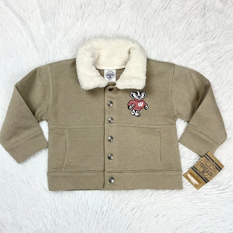 University of Wisconsin Badgers Jacket Bucky Badger Sweater Kids Toddler Size 3T Cover