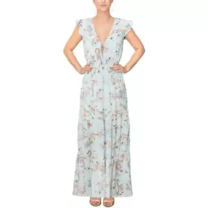 Rachel Rachel Roy Womens Blue Crepe Floral Maxi Dress 4 BHFO 8075 - Picture 1 of 2