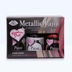 Cake Paints Metallic baking Rainbow Dust  Multipack Gold Black Ruby Red edible  - Picture 1 of 24